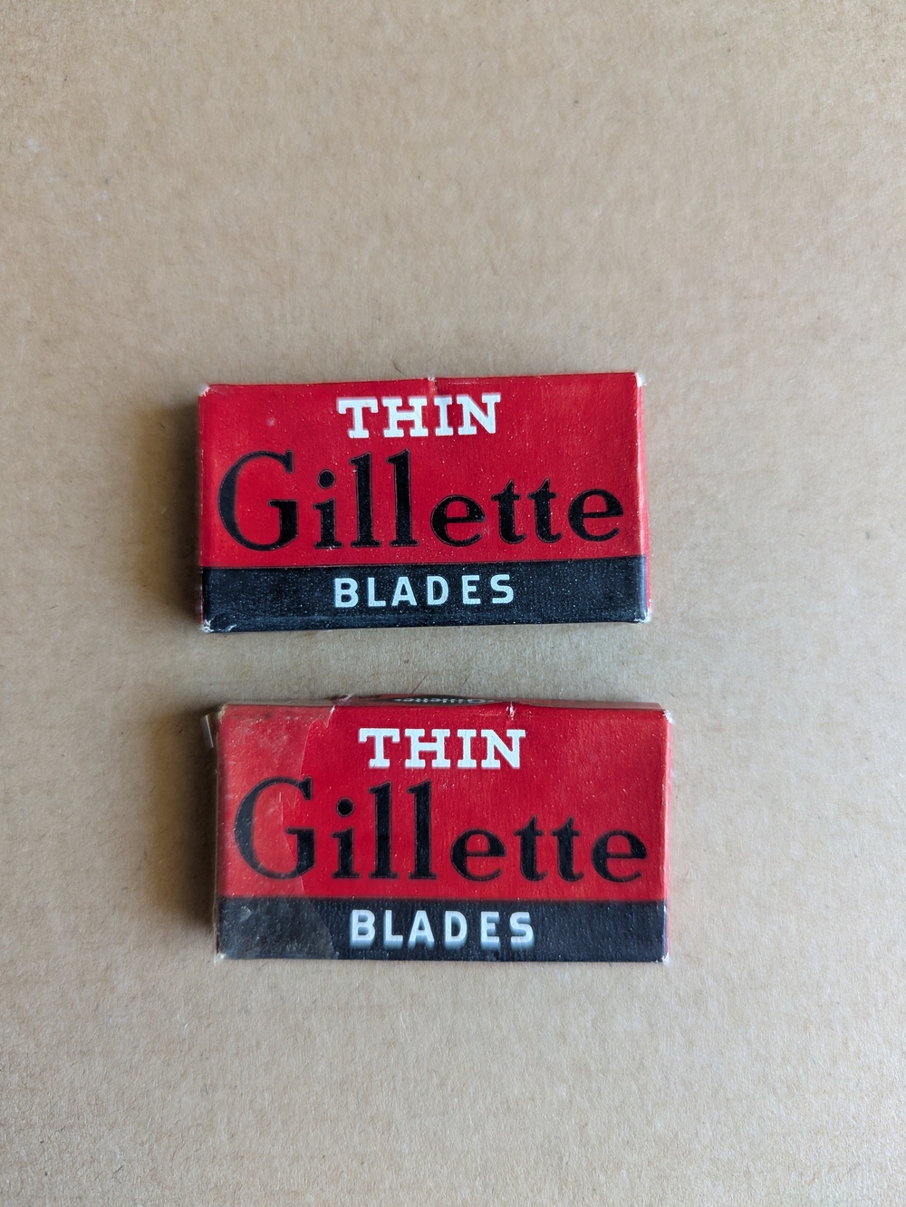 Vintage Gillette Thin Razor Blades 2 Packs New Original Package - Picture 3 of 4